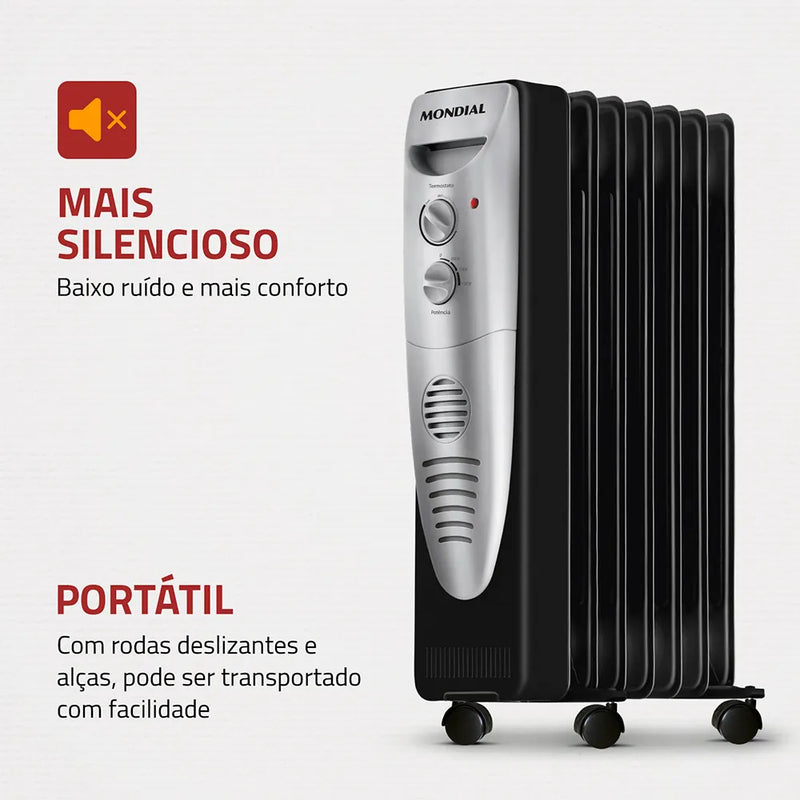 Aquecedor Elétrico - MONDIAL PRETO 127V A-06