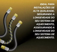 Kit Flexível 1/2 FM Aquecedor De Água a Gás Vazão Plena 40cm - Cor PRETO
