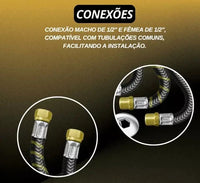 Kit Flexível 1/2 FM Aquecedor De Água a Gás Vazão Plena 40cm - Cor PRETO