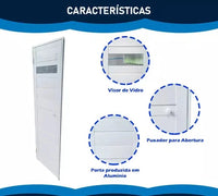 Porta Para Sauna 1,90 X 0,57m Acabamento Alumínio Com Visor